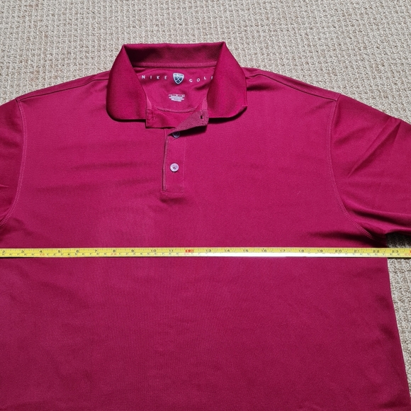Nike Golf Mens Polo Shirt Fit Dry Sport Red Pro Size L - Picture 11 of 14